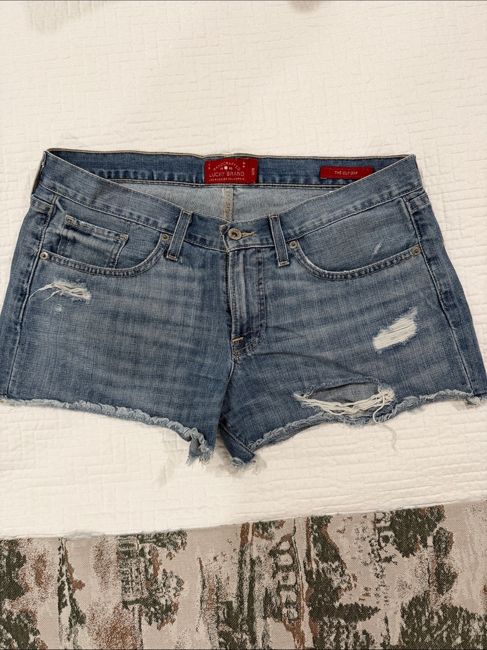 Lucky Brand Light Blue Distressed Denim Cutoff Shorts
